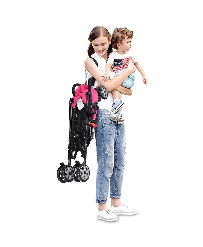 Costway Toddler Folding Lightweight Umbrella Travel Stroller w/ Storage Basket
