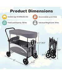 Costway Toddler 2-Seat Stroller Wagon Folding Stroller