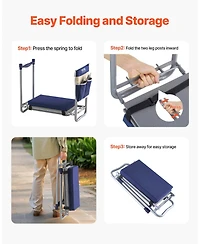 Slickblue Garden Kneeler with 11" Eva Pad, 2-in-1 Folding Heavy Duty Kneeling Stool