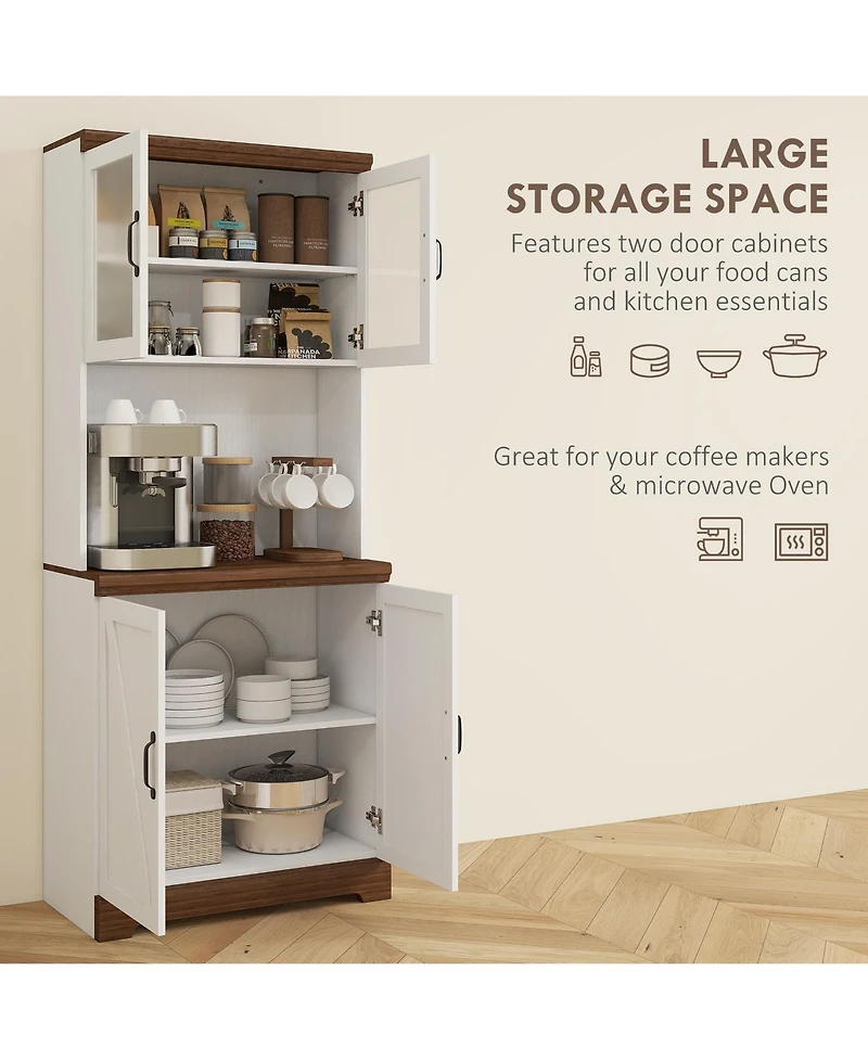Slickblue Modern Wooden Kitchen Storage Cabinet for Pantry and Dining Room Organization