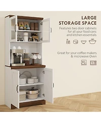 Slickblue Modern Wooden Kitchen Storage Cabinet for Pantry and Dining Room Organization