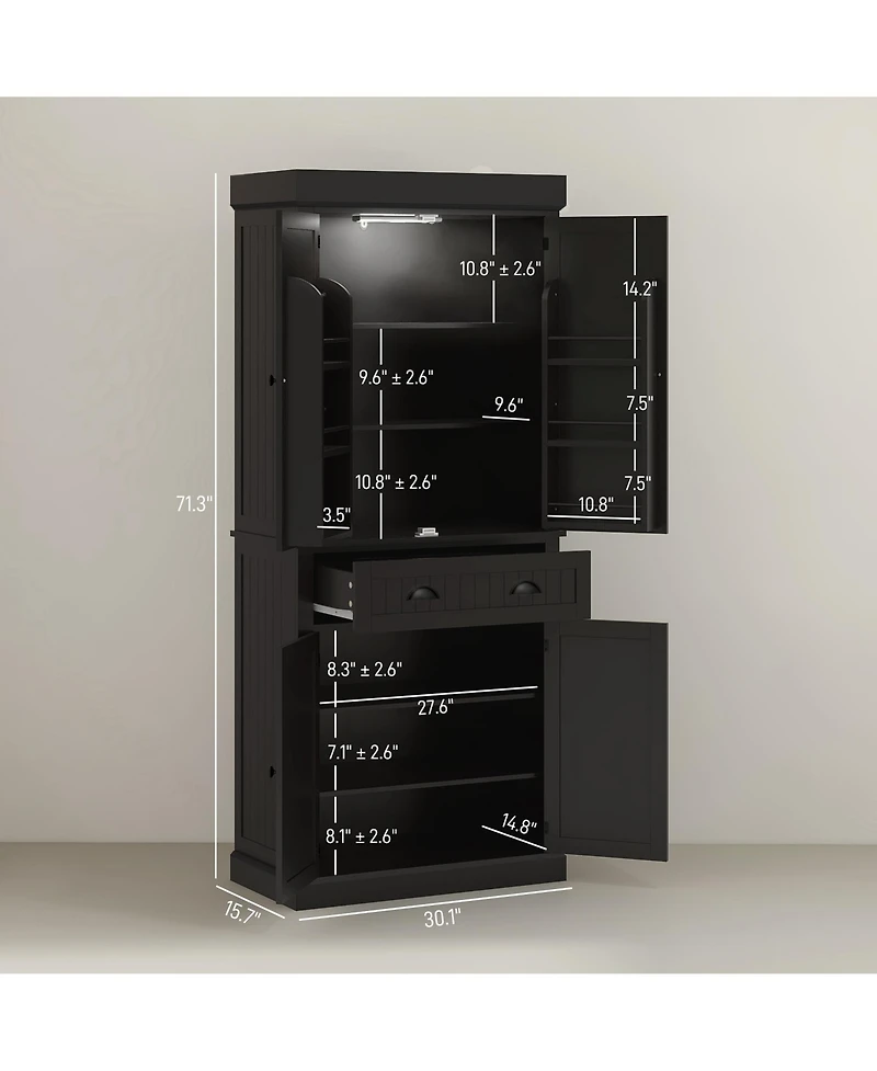 Slickblue Spacious Kitchen Storage Cabinet with Doors for Pantry and Kitchen Essentials