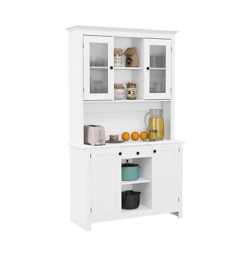 Slickblue Spacious Kitchen Storage Cabinet with Doors and Shelves for Pantry Organization