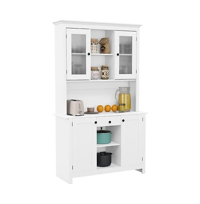 Slickblue Spacious Kitchen Storage Cabinet with Doors and Shelves for Pantry Organization