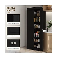 Slickblue Robust Kitchen Storage Cabinet with Doors and Adjustable Shelves for Organized Pantry