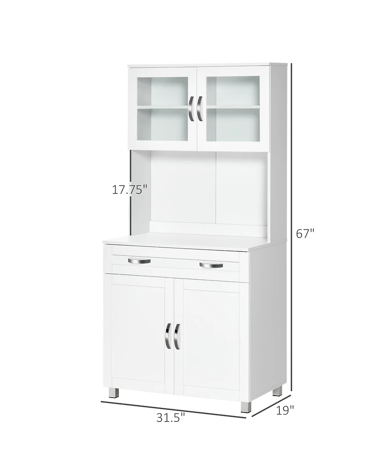 Slickblue Kitchen Storage Cabinet with Shelves and Drawers for Organized Home Kitchen Space