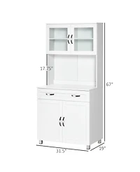 Slickblue Kitchen Storage Cabinet with Shelves and Drawers for Organized Home Kitchen Space