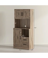 Slickblue Easy Access Kitchen Storage Cabinet with Adjustable Shelves for Space-Saving Organization