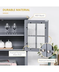 Slickblue Space-Saving Kitchen Storage Cabinet with Easy Access and Adjustable Shelf Design