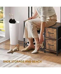 Slickblue Shoe Storage Cabinet and Hall Tree Combo for Organized Entryway and Shoes