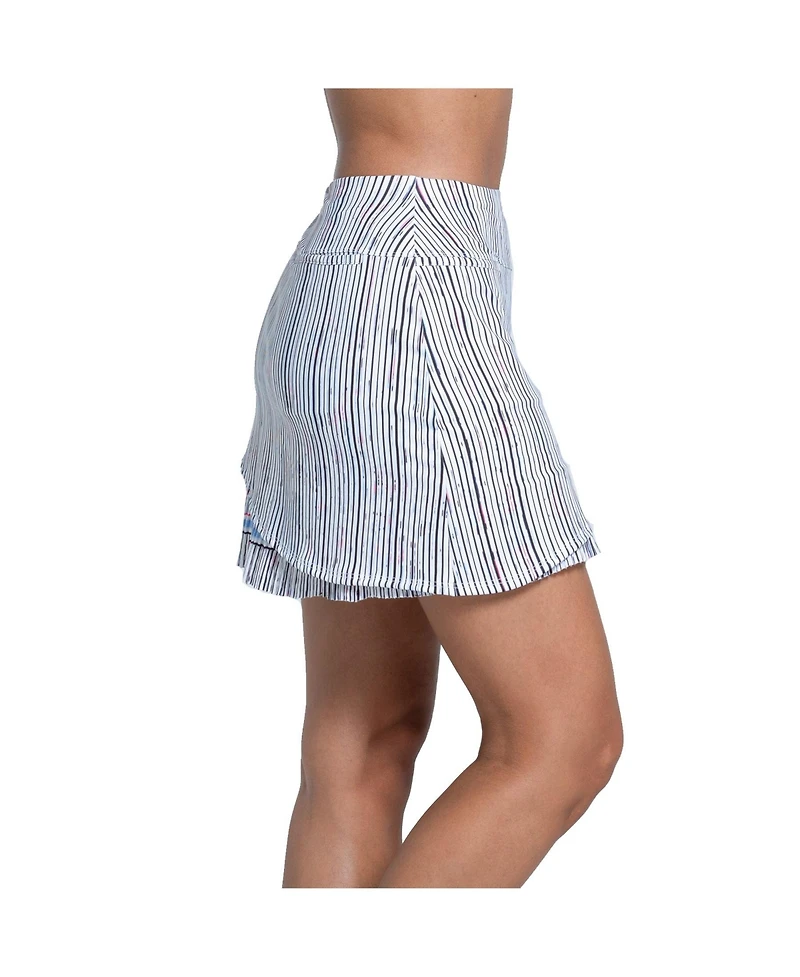 Lucky in Love Peek A Blue Pleated 15.5in Womens Golf Skort