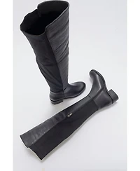 Forever & Always Shoes Cassie Leather Knee High Boot (Women)