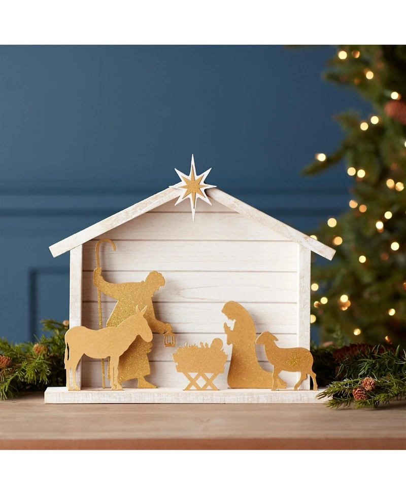 Cut-Out Metal Nativity Scene, Christmas Decoration