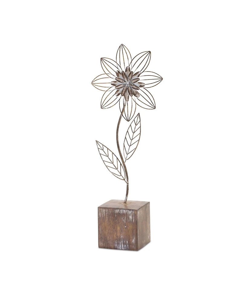 Set of 2 Metal Floral Decor Pieces for Stylish Home Accents