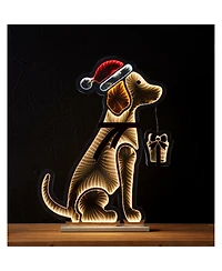 Santa Dog Infinity Light Display 31.25"h