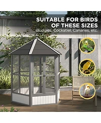 PawHut 69" Large Wooden Hexagonal with Cove Roof, Light
