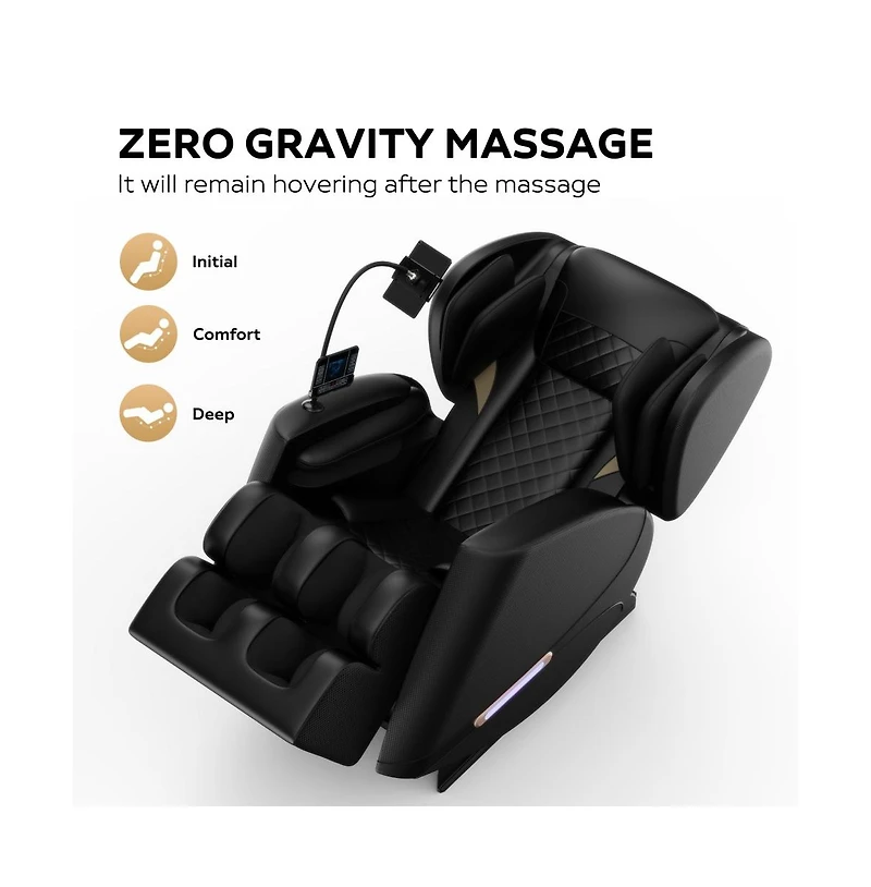 Maison Boucle Zero Gravity Massage Chair Recliner with Heat, Foot Roller & Air Compression, Full Body Massage for Home Relaxation-Maison Boucle