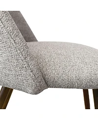 Maison Boucle 5-Piece Dining Set with 40 Inch Walnut Finish Table Black Base and 4 Comfortable Chairs for Kitchen & Room-Maison