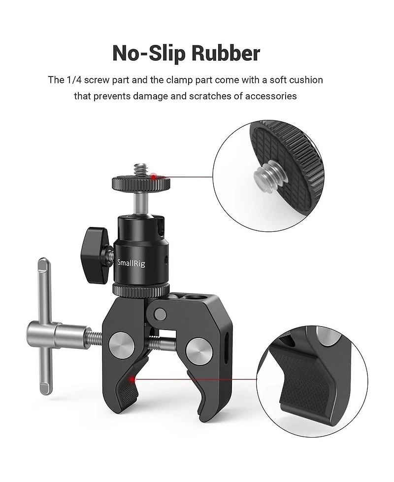 SmallRig CoolClamp Mount with 1/4" Screw Ball Head Mount