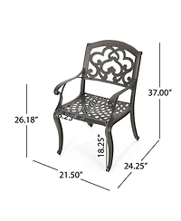 Austin Cast Aluminum Dining Chairs Set of 2 Rust-Resistant Patio Seating