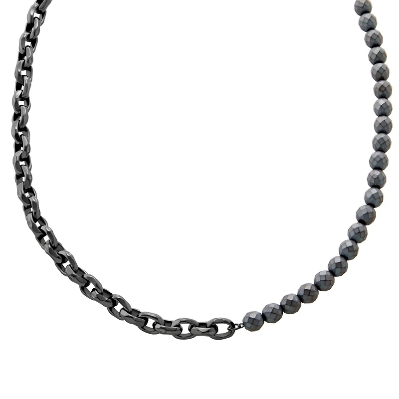 Armani Exchange Men's Gunmetal Hematite Chain Necklace