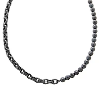 Armani Exchange Men's Gunmetal Hematite Chain Necklace
