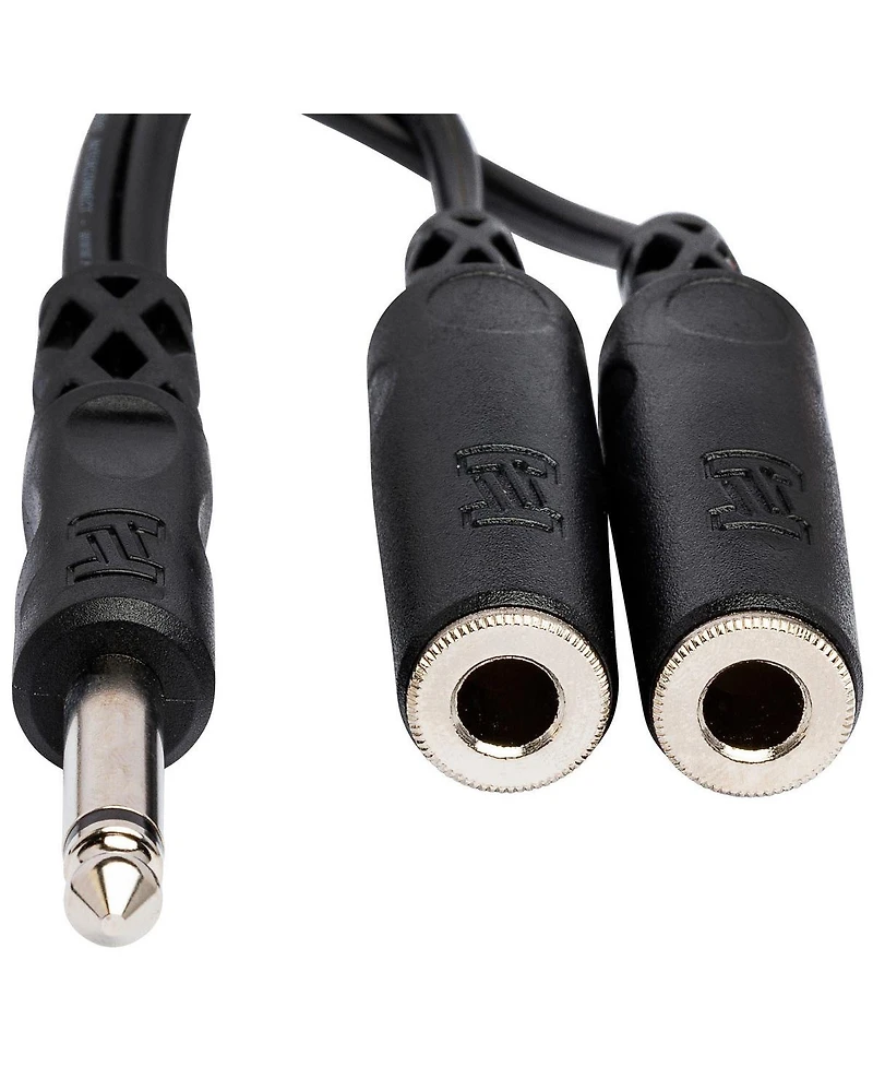 Hosa Technology 6" Mono 1/4" Male to Two Mono 1/4" Female Y-Cable