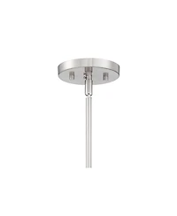 Possini Euro Design Brushed Nickel Drum Pendant Chandelier 20" Wide Modern White Linen Shade Fixture for Dining Room House Kitchen