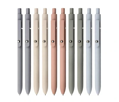 Htutwoo Gel Pens 10 Pcs 0.5mm Black Ink Pens Fine Point Smooth Writing Pens With Silicone Grip High-End Series Metal Clip Retractable Pens For Journal