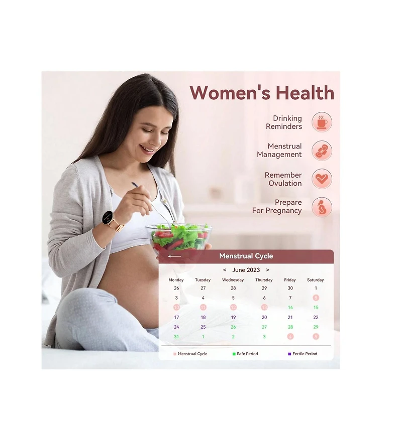 Ruxing Smart Smart Watches For Women With Make/Answer Call 1.19" Amoled Screen Fitness Tracker Heart Rate Sleep Monitor 100+ Sport Modes Waterpro