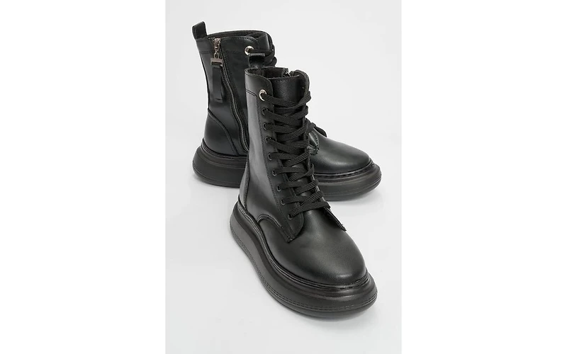 Forever & Always Shoes Nicolas Leather Combat Boot (Women)
