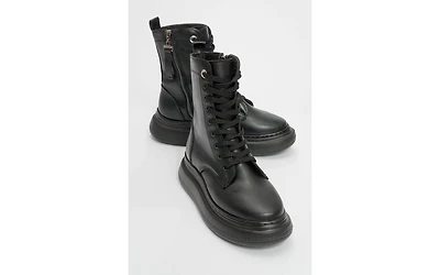 Forever & Always Shoes Nicolas Leather Combat Boot (Women)