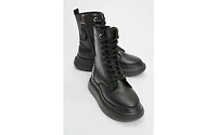 Forever & Always Shoes Nicolas Leather Combat Boot (Women)