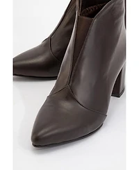 Forever & Always Shoes Finda Leather Block Heel Boot (Women)