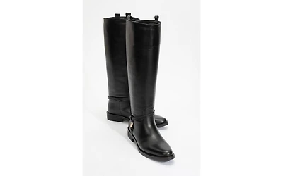 Forever & Always Shoes May Leather Knee High Buckle Boot (Women)