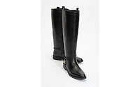 Forever & Always Shoes May Leather Knee High Buckle Boot (Women)