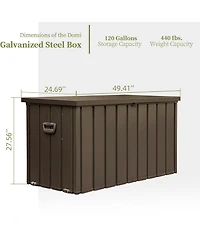 Clihome 120-Gallon Dark Brown Metal Deck Box