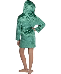 Harry Potter Girls' Velvet Robe Hogwarts Houses Kids Bathrobe - Gryffindor Hufflepuff Slytherin Ravenclaw