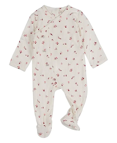 MeMoi Baby Girls "Blissful Blossoms" Crossover Neckline Footie