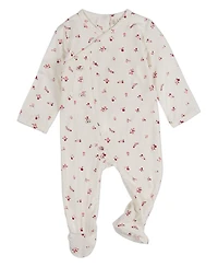 MeMoi Baby Girls "Blissful Blossoms" Crossover Neckline Footie