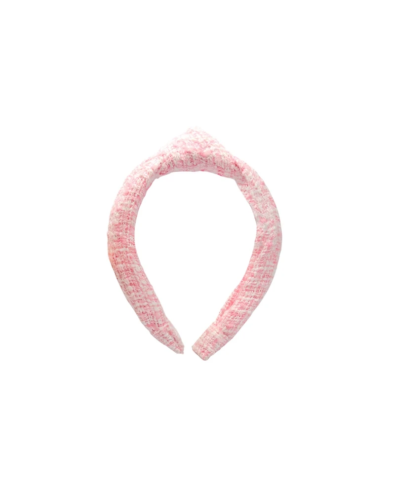 Bits & Bows Tweed Knot Headband in Pink