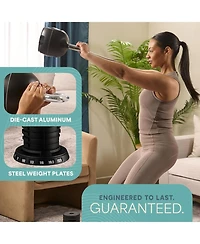 Lifepro PowerStone Adjustable Kettlebell – 3.5 to 22.5 lb 7-in-1 Weight Set with Quick-Select Dial for Full-Body Workouts