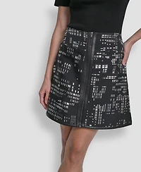 Dkny Women's Abstract Print Mini Skirt