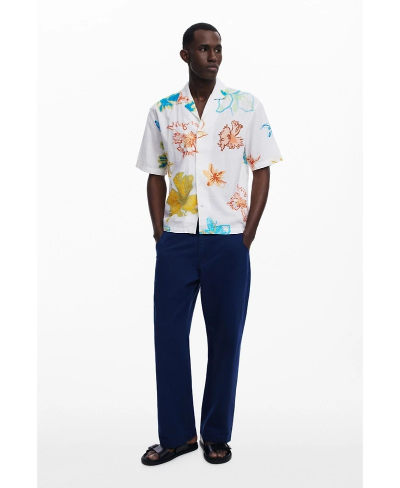 Desigual Men's Short-sleeve shirt with leaves