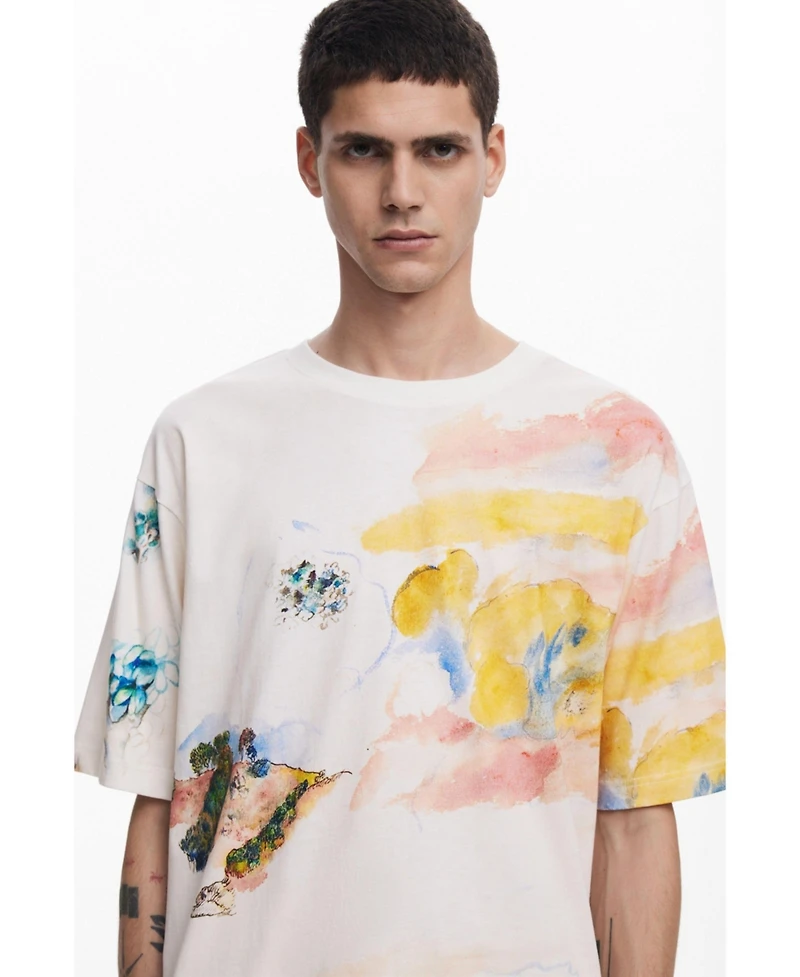 Desigual Men's Short-sleeve watercolor T-shirt