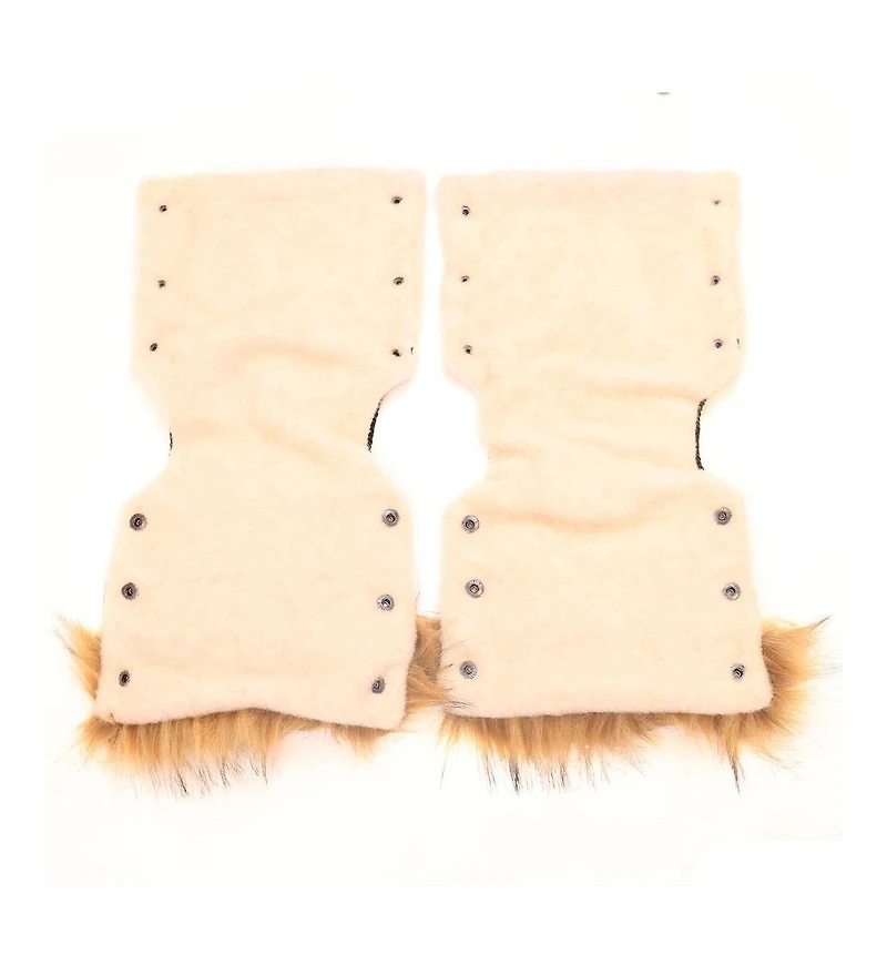 Cover Baby Baby Cover Adult Premium Handmuff Gloves With Beige Wool in Gold