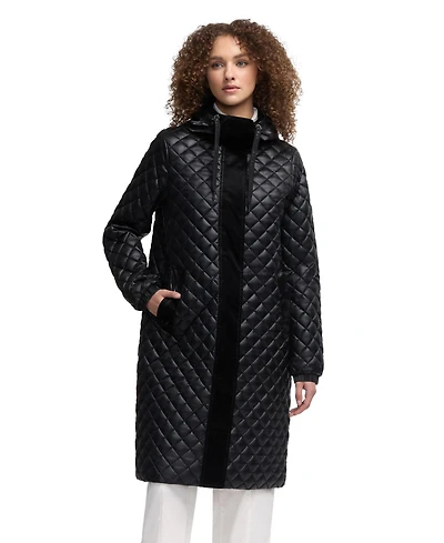 Pajar Women's Peridot Diamond Quilted Longline Shacket