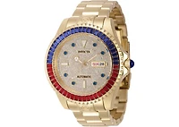 Invicta Men's 46636 Pro Diver Automatic 3 Hand Gold, Pave Dial Watch