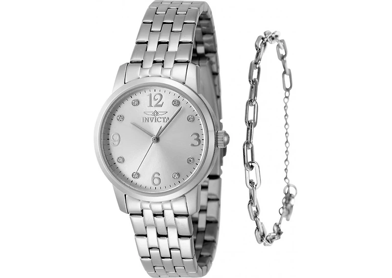 Invicta Women's 48255 Angel Quartz 3 Hand Silver Dial Watch