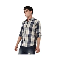 Campus Sutra Men's Plaid Button Up Shirt